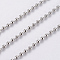Tarnish Resistant 304 Stainless Steel Ball Chains, with Spool, Round, Stainless Steel Color, 2.4mm, about 65.61 Feet(20m)/roll