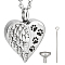 CREATCABIN Heart Urn Necklace Keepsake Cremation Jewelry for Ashes Mini Feather Wing Paw Print Stainless Steel Silver Memorial Pendant Crystal Urn Necklace with Funnel Pin for Human Pet 21Inch