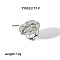 Vintage French Style Stainless Steel Cuff Earrings, Textured Flat Round, Platinum, 28.60mm
