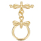 8Pcs Brass Toggle Clasps, with Jump Rings, Long-Lasting Plated, Ring with Dragonfly, Real 18K Gold Plated, Bar: 17.5x9.5x2.5mm, Hole: 1.8mm, Ring: 19x13x2.3mm, Hole: 1.8mm