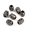 Tibetan Style Alloy Beads, Cadmium Free & Lead Free, Barrel with Flower, Gunmetal, 8.5x10.5mm, Hole: 4.5mm