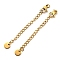 304 Stainless Steel Curb Chain Extender, End Chains with Lobster Claw Clasps and Flat Round Chain Tabs, Real 18K Gold Plated, 66mm