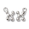 Brass Charms, Real Platinum Plated, Letter X, 13x9.5x2.5mm, hole: 2.5mm