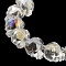 Transparent Electroplated Glass Beads Strands, Rainbow Plated, Faceted Skull, Clear AB, 15x13x13.5mm, Hole: 1.4mm, about 48~50pcs/strand, 22.83~23.23 inch(58~59cm)