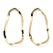 Brass Linking Rings, Cadmium Free & Nickel Free & Lead Free, Irregular Wavy Oval Connector, Real 18K Gold Plated, 35x19x2mm