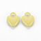 Spray Painted Alloy Charms, Cadmium Free & Lead Free, Heart, Light Khaki, 14.5x11x4mm, Hole: 3mm