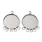 304 Stainless Steel Pendant Cabochos, Flat Round, Stainless Steel Color, Tray: 20mm, 29.5x21.5x2mm, Hole: 2.5mm