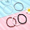 5Pcs 5 Styles Faceted Rondelle Glass Beaded Stretch Bracelet Sets, Stackable Bracelets, Mixed Color, Inner Diameter: 2-1/8 inch(5.5cm)