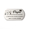 Anti-Tarnish 201 Stainless Steel Pendants, Message Charm, Rectangle with Word Charm, Stainless Steel Color, 49x28x1.8mm, Hole: 3mm