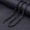 Stainless Steel Byzantine Chains Necklaces for Men, Black, 25.59 inch(65cm)x6mm
