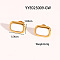 Vintage Stainless Steel White Enamel Rectangle Stud Earrings for Women, Golden, 10.4x15.4mm