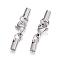 Tarnish Resistant 304 Stainless Steel Lobster Claw Clasps, with Cord Ends, Stainless Steel Color, 33mm, Inner diameter: 3.5mm