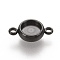 304 Stainless Steel Links Connectors Settings, Plain Edge Bezel Cups, Flat Round, Electrophoresis Black, Tray: 6mm, 14x8.5x3mm, Hole: 1.8mm