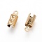 Ion Plating(IP) 304 Stainless Steel Cord Ends, End Caps, Column, Golden, 10x3mm, Hole: 1mm, Inner Diameter: 4mm