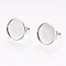 Tarnish Resistant Adjustable 304 Stainless Steel Finger Rings Components, Pad Ring Base Findings, Flat Round, Stainless Steel Color, Tray: 20mm, 17.5mm