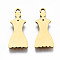 201 Stainless Steel Pendants, Laser Cut, Dress, Golden, 19x8x1mm, Hole: 1.4mm
