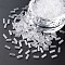 Transparent Glass Bugle Beads, Round Hole, Clear, 3~8x2mm, Hole: 0.7mm, about 450g/pound