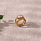 Stainless Steel & Cubic Zirconia Finger Rings, Oval, Real 18K Gold Plated, Real 18K Gold Plated, US Size 8(18.1mm)
