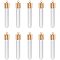 PandaHall 20 pcs Long Clear Glass Bottles Hanging Tube Wish Bottles with 20 pcs Golden Metal Caps for Earring Necklace Pendant Jewelry Making