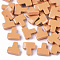 Spray Painted Alloy Multi-Strand Links, Cadmium Free & Lead Free, For Tile Elastic Bracelets Making, T Shape, Sandy Brown, 11x10.5x4mm, Hole: 1mm