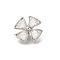 Rack Plating Brass Micro Pave Cubic Zirconia Pendants, Long-Lasting Plated, Lead Free & Cadmium Free, Flower Charms, Platinum, 17x17x7.5mm, Hole: 1.8mm