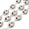 304 Stainless Steel Link Chains, Unwelded, Oval, with Spool, Stainless Steel Color, 23x14.5x6mm, 5m/roll