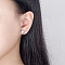 Flat Round with Deer Horn Pattern Brass Stud Earrings, with Natural Moonstone, Platinum, 9mm
