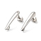 Tarnish Resistant 304 Stainless Steel Stud Earring Findings, with Loops, Teardrop, Stainless Steel Color, 20x4.2mm, Pin: 0.8mm, Hole: 2.1mm