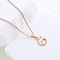 Stainless Steel Letter Pendant Necklaces for Women Men, Rose Gold, Letter G