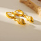 304 Stainless Steel Hoop Earrings, Golden, Shell Shape, 34x8mm