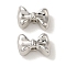 Rack Plating Alloy Beads, Cadmium Free & Nickel Free & Lead Free, Bowknot, Platinum, 7x10x4.5mm, Hole: 1.5mm