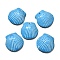 Handmade Porcelain Pendants, Shell Shape Charms, Light Sky Blue, 36~38x35~37x9~10mm, Hole: 1.6mm