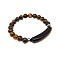 Natural Tiger Eye Bead Stretch Bracelets for Women Men, Perimeter:7-7/8 inch(20cm)