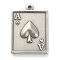 Non-Tarnish 304 Stainless Steel Pendants, The Ace of Spades, Stainless Steel Color, 22x16x3mm, Hole: 1.4mm