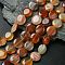 Flat Round Gemstone Natural Red Agate Stone Beads Strands, Dyed, Coral, 16x5mm, Hole: 1mm, about 25pcs/strand, 16.5 inch