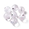 Transparent Glass Beads, Hand Drawn Beads, with Enamel, Round, White, Cloud Pattern, 14~15x13~13.5mm, Hole: 1.5~1.6mm