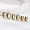 Elegant Brass Pave Cubic Zirconia Hoop Earrings, Black, 15~11x3mm