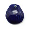 Bright Glazed Porcelain Ceramic Shell Pendants Strands, Dark Blue, 27x25x6.5mm, Hole: 2mm, about 10pcs/strand, 6.5 inch