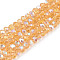 Electroplate Glass Beads Strands, Half Rainbow Plated, Faceted, Rondelle, Peru, 3.5~3.8x3mm, Hole: 0.4mm, about 105~110pcs/strand, 29~31cm