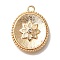 Brass Micro Pave Cubic Zirconia Pendants, Cadmium Free & Nickel Free & Lead Free, Flower Charms, Real 18K Gold Plated, 16x12.5x2mm, Hole: 1.4mm