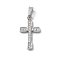 Ion Plating(IP) 304 Stainless Steel Micro Pave Cubic Zirconia Pendants, Cross Charms, Stainless Steel Color, 17.5x10x1.8mm, Hole: 4x2.5mm