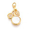 Brass Micro Pave Clear Cubic Zirconia Pendants, Cadmium Free & Lead Free, with Shell, Cherry, with Jump Ring, Real 18K Gold Plated, 21x12x2mm, Hole: 3.5mm
