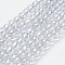 Electroplate Glass Bead Strands, Pearl Luster Plated, Faceted Rondelle, Clear, 8x6mm, Hole: 1mm, about 39pcs/strand, 7.8 inch(20cm)