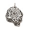 304 Stainless Steel Pendants, Viking Symbol Helm of Awe Charms, with Jump Ring, Antique Silver, 37.5x31.5x4.5mm, Hole: 6.5mm