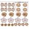 Handmade Burlap Flower & Lace Bowknot, Costume Accessories, Tan, 20pcs/set