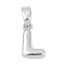 Brass Charms, Letter, Cadmium Free & Lead Free, Long-Lasting Plated, Rack Plating, Letter L, 11x6.5x2.5mm, Hole: 3x5mm