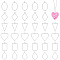 36Pcs 6 Styles Alloy Open Back Bezel Pendants, For DIY UV Resin, Epoxy Resin, Pressed Flower Jewelry, Mixed Shapes, Platinum, 33.5~40x20.5~30.2x3.5~3.7mm, Hole: 2.8~3mm, 6pcs/style