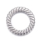 Non-Tarnish 304 Stainless Steel Linking Rings, Laser Cut, Textured, Round Ring, Stainless Steel Color, 18x1mm, Inner Diameter: 12mm