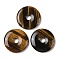 Natural Tiger Eye Pendants, Donut/Pi Disc Charms, 39x6mm, Hole: 6mm