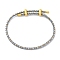 Adjustable Polyester Cord Braided Bracelets, Long-Lasting Plated, Light Sky Blue, Inner Diameter: 2-5/8~3-1/8 inch(6.7~7.8cm)